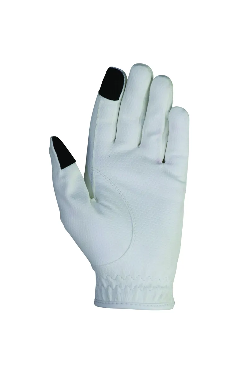 Hy Equestrian Cadiz Childrens Riding Gloves - White-1